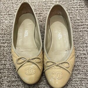 COPY - Chanel Beige Quilted Ballet Flats